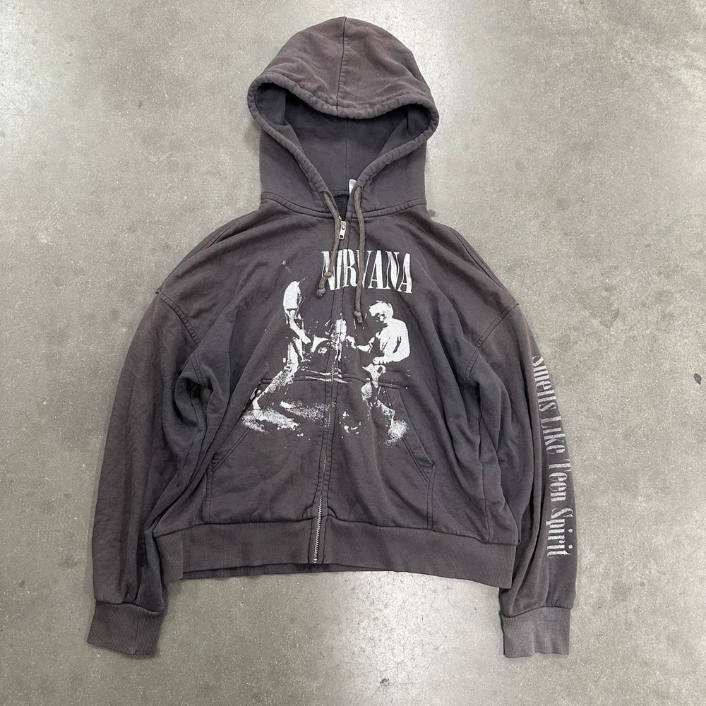 Nirvana Gray Smells Like Teen Spirit full zip hoodie Size Small